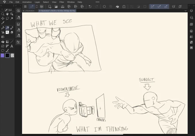 Just realized I never posted it here but- 

this is how my brain works when thinking about poses and perspective 