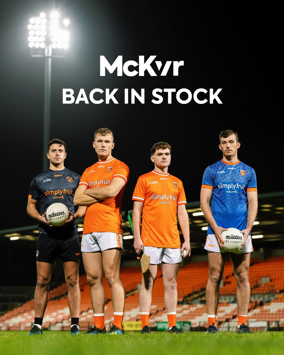 The official Armagh GAA jerseys are back in stock online and in-store! 📍📣🧡

Grab yours now and cheer on your county in style 🏐

Call into McKeever Sports, Rushmere Craigavon or shop the collection here 👇 - ow.ly/xSF850MPawu