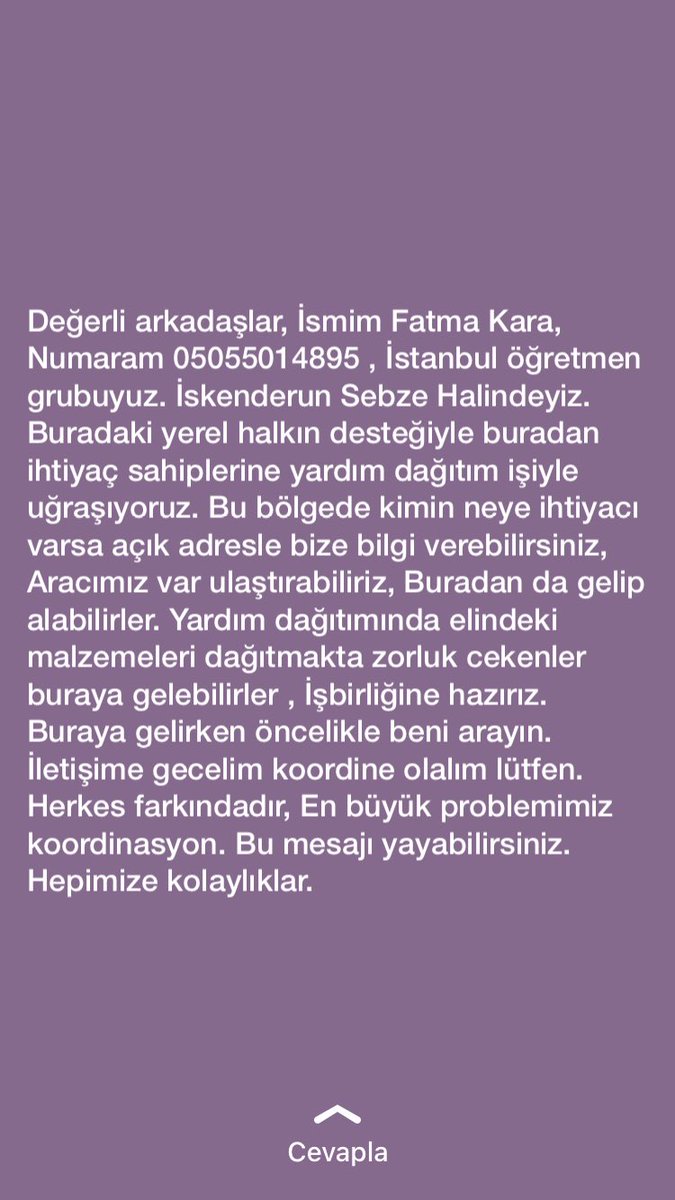 İskenderun’da yardım bekleyenler ulaşabilir <a href="/ahbap/">Ahbap</a> @ahbaphatay <a href="/BabalaTv/">BaBaLa TV</a> <a href="/OguzhanUgur/">Oğuzhan Uğur</a> <a href="/jahreindota/">Jahrein</a> <a href="/gutitoli/">Tolunay Ören</a> #iskenderun #iskenderundeprem #AfaddaBizimAhbapda