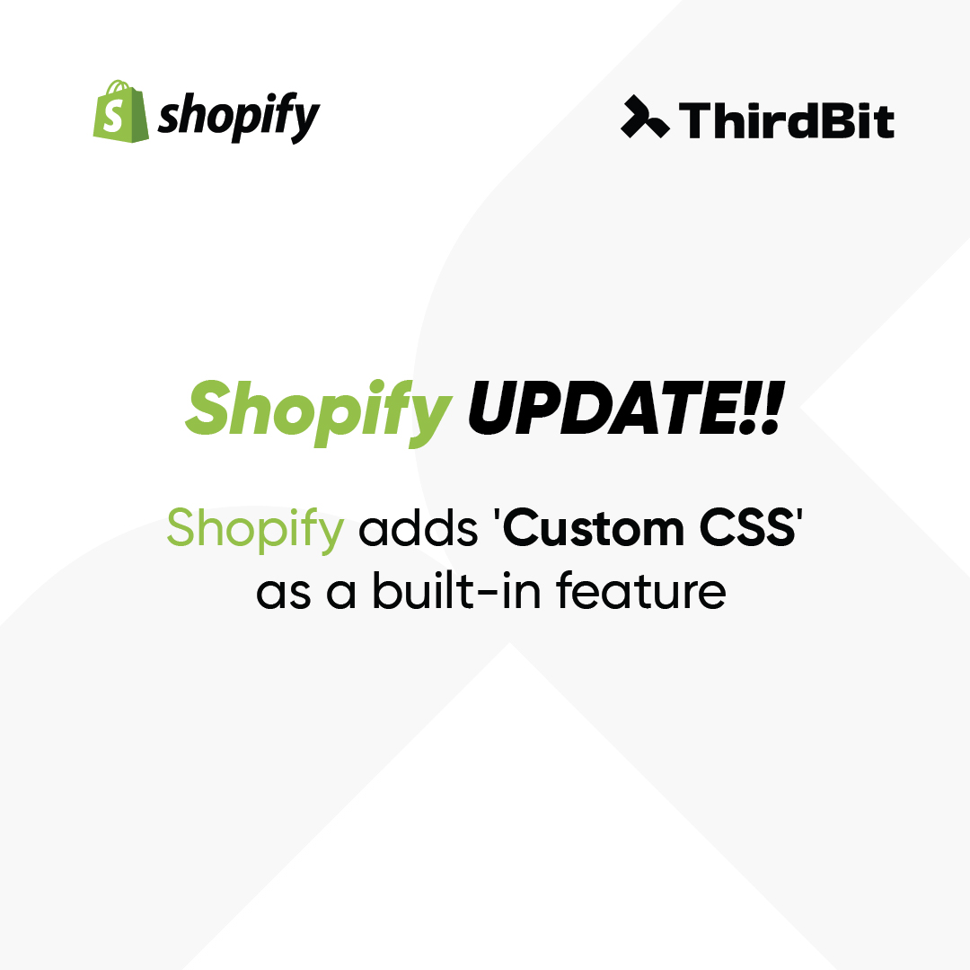 thirdbitshopify's tweet photo. Did you know that #Shopify has recently introduced "Custom #CSS" as a built-in feature? Now, you can easily and flexibly modify the visual elements of your Shopify store.
#ThirdBit #ShopifyAgency #shopifyeditions https://t.co/aPPpiD0sYx