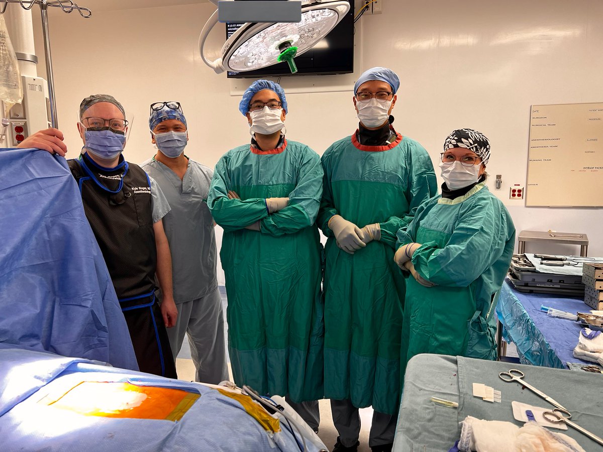MichaelYangMD's tweet image. We just did 🇨🇦‘s first awake spine surgery @CalgarySpine in a patient too sick to undergo a GA. Couldn’t have done it without a great team @AHS_media @UCalgaryMed.

Come hear about it at the Canadian Spine @spinecanada Meeting in Quebec City in March.

Posted w/ permission.