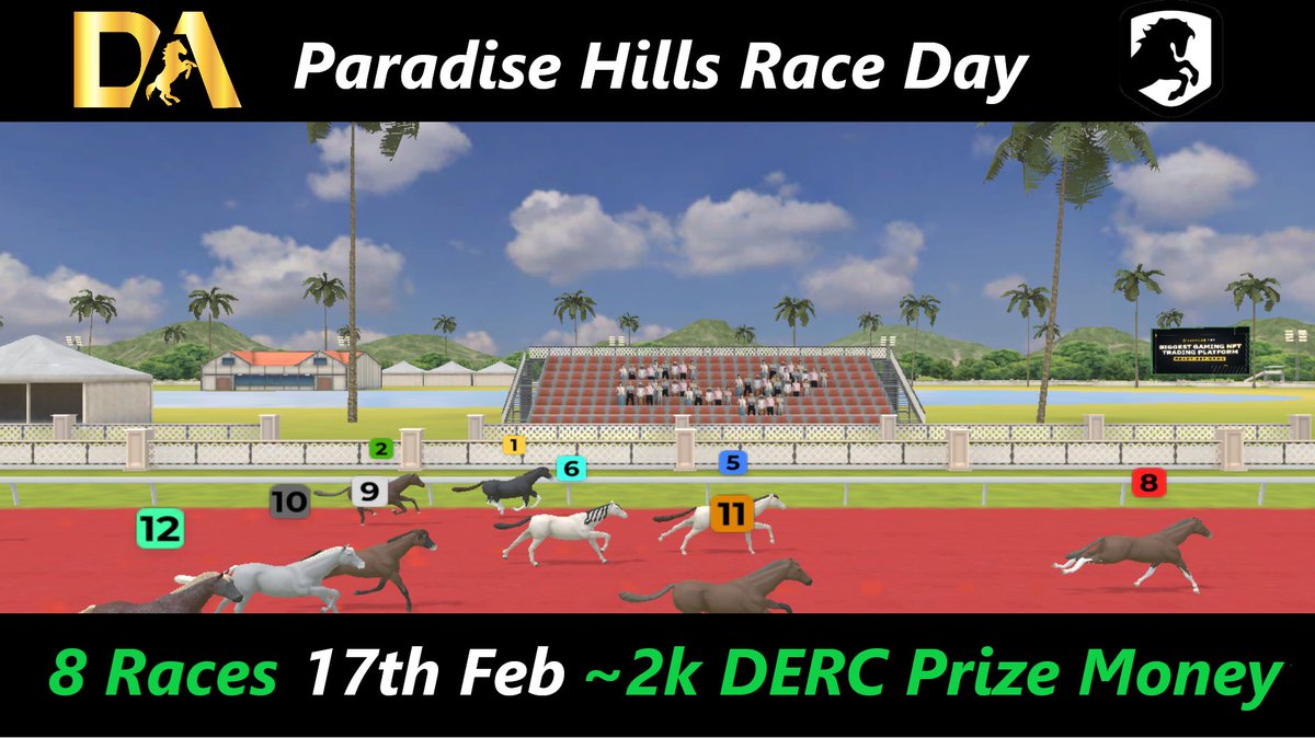🏆 - Gen1 Tourney Update! - 🏆

🔥 Race Day 1 Announced!
📅 Fri 17th Feb
🏟 <a href="/DeRaceNFT/">zkRace</a> Paradise Hills
💰 ~2k $DERC Prize Money

✍️ Sign up and get involved!
form.jotform.com/230252170450038

💻 Check our discord for full details 
discord.gg/EXCAYaNn

#DeRace #NFTs #NFTGame 
🧵 1/3