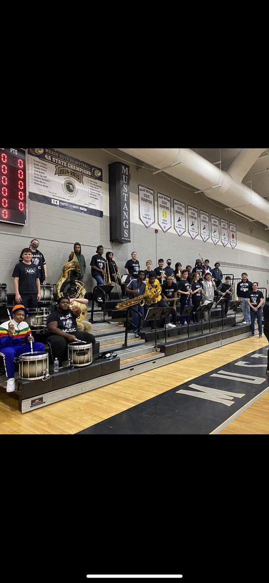 Meade High Pep Band loves playing for our Girls and Boys Basketball teams!  Looking forward to the playoffs! <a href="/principal_durr/">Dr. Ryan Durr</a> <a href="/MeadeAthletics/">Meade Athletics</a> <a href="/MeadeHSAACPS/">MeadeHSAACPS</a> @tnixon3 @derrondaW