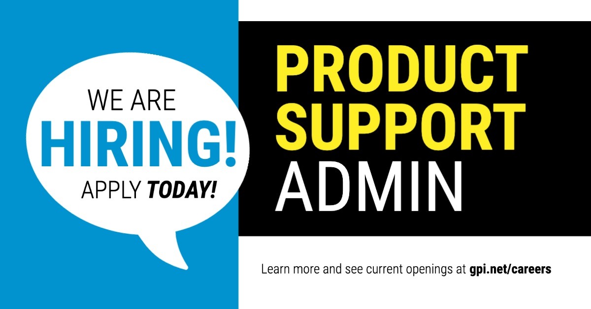 We are hiring! Apply today! The Product Support Administrator is the first point of contact regarding the daily entry of domestic and Canadian purchase orders. For full description and to apply:bit.ly/2znESQ8

#hiring #gpi #gpiglobal
