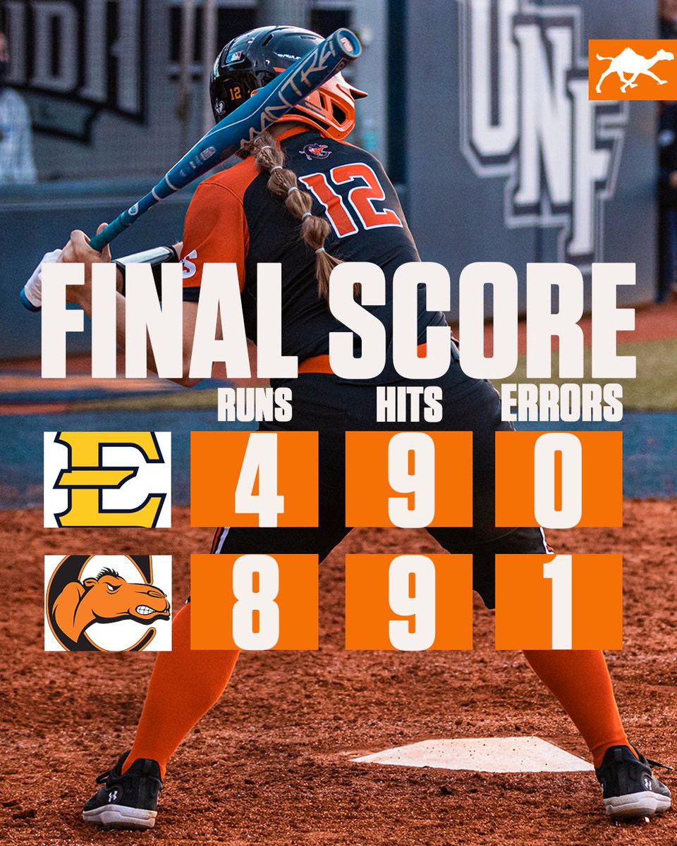 GoCamelsSB's tweet photo. 𝐂𝐀𝐌𝐄𝐋𝐒 𝐖𝐈𝐍!

Home runs from Allyiah Swiney and Makayla McClain help us get the win in game 1!

Tune in tonight at 5:30 on ESPN+ as we take on Charlotte!

📺: https://t.co/j16eGae6we 

#OnTheClock | #RollHumps🐪🥎 https://t.co/kwT5fIVUe3