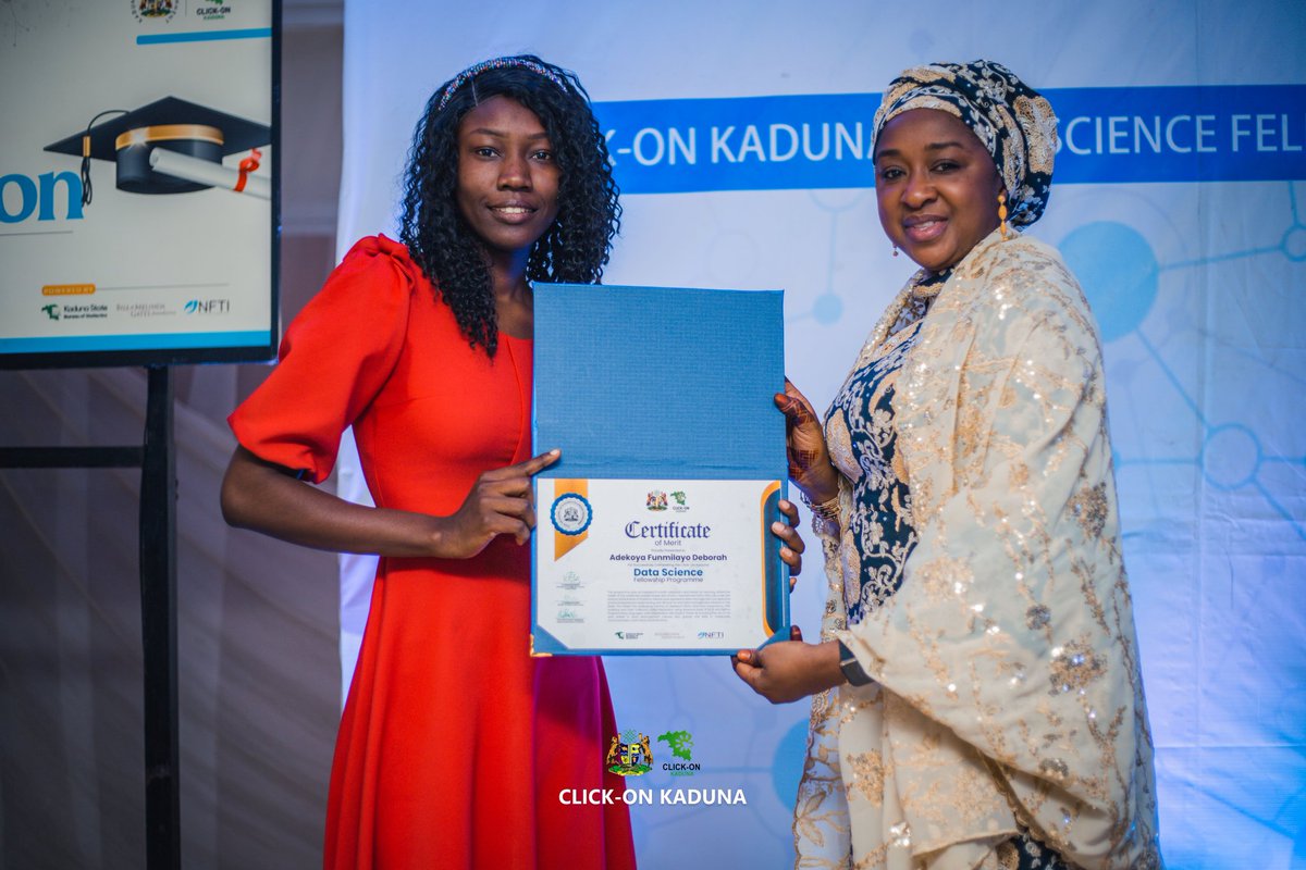 ClickOnKaduna's tweet photo. Certified Data Scientists! 🎓🎉🎊
DSFP 2.0 is done and dusted.
Congratulations to all 40 Data Science Fellows.
#ClickOnKadunaDSFP
#DataScience https://t.co/BzIsWtt1KR