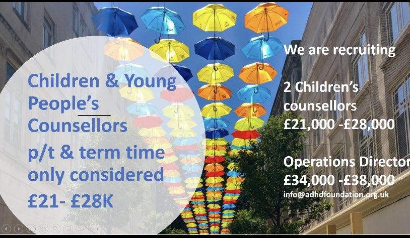 The Neurodiversity Charity ADHD Foundation (@adhdfoundation) on Twitter photo Join an amazing & inspiring multi-disciplinary team @ ADHD Foundation Neurodiversity Charity. 3 career opportunities: 2 children’s Counsellors £21-28k & a dynamic Operations Director £34k-£38k info@adhdfoundation.org.Uk and via link: …ea01.safelinks.protection.outlook.com/?url=https%3A%… <a href="/BACP/">BACP</a> <a href="/Counselling_UK/">Counselling Directory</a> Join an amazing & inspiring multi-disciplinary team @ ADHD Foundation Neurodiversity Charity. 3 career opportunities: 2 children’s Counsellors £21-28k & a dynamic Operations Director £34k-£38k info@adhdfoundation.org.Uk and via link: …ea01.safelinks.protection.outlook.com/?url=https%3A%… <a href="/BACP/">BACP</a> <a href="/Counselling_UK/">Counselling Directory</a>