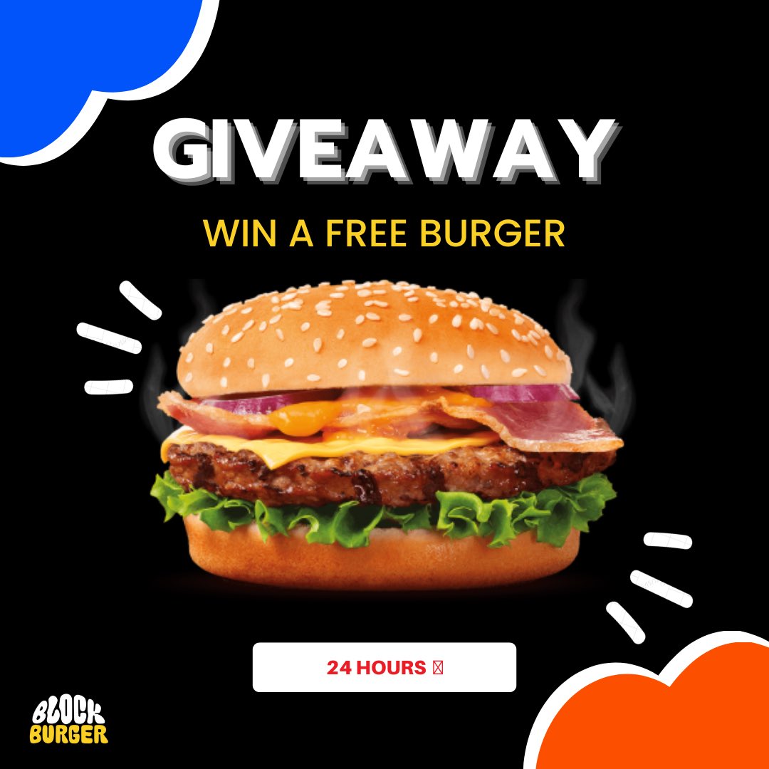 BlockBurger ๐ (@blockburger_) on Twitter photo ๐๐GIVEAWAY ALERT๐๐
We're giving away a FREE BURGER to one lucky winner!
To enter:
1๏ธโฃ Like and RT this tweet
2๏ธโฃ Follow <a href="/BlockBurger_/">BlockBurger ๐</a>
3๏ธโฃ Tag 2 friends who love burgers!
Winner will be chosen in 24 hours!
Good luck ๐
#FreeBurger #NFTGiveaway #BlockBurger #Solana ๐๐GIVEAWAY ALERT๐๐
We're giving away a FREE BURGER to one lucky winner!
To enter:
1๏ธโฃ Like and RT this tweet
2๏ธโฃ Follow <a href="/BlockBurger_/">BlockBurger ๐</a>
3๏ธโฃ Tag 2 friends who love burgers!
Winner will be chosen in 24 hours!
Good luck ๐
#FreeBurger #NFTGiveaway #BlockBurger #Solana
