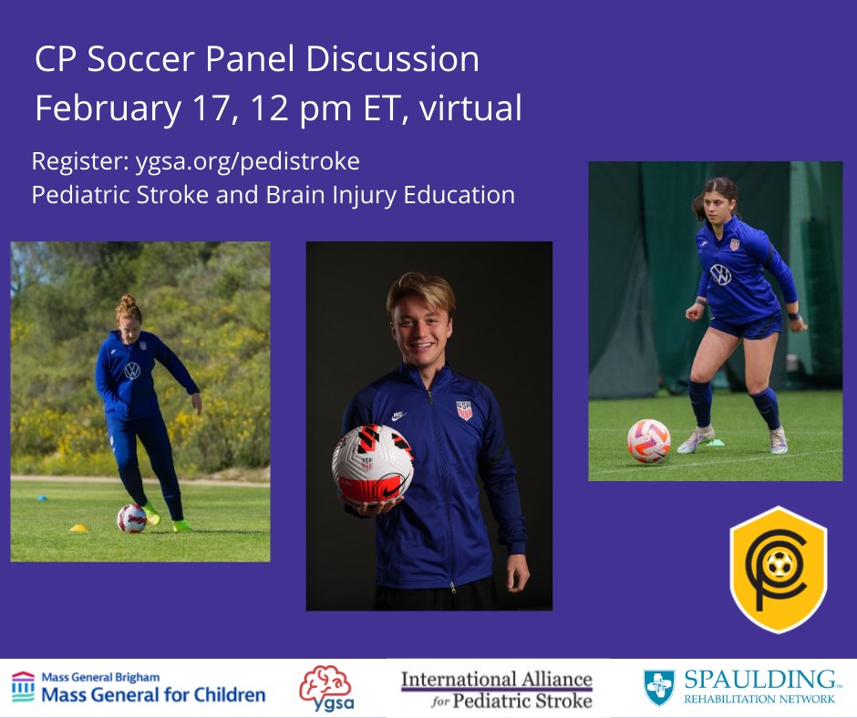 Is your stroke warrior interested in playing soccer? If so, join #PediatricStroke and Brain Injury Education's upcoming presentation on Friday, February 17 at 12pm ET and learn all about <a href="/CPSoccerUS/">CP Soccer</a>. Registration is required for this free event. partners.zoom.us/meeting/regist…