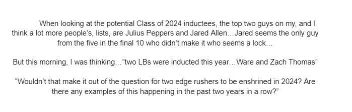 Question @RawMikeRichards @ulisesharada @BaxFootballGuru @readjack @GridironGuru2 @KenCrippen @Profhofcantonf @FHDude @IKaufman76 @RickGosselin9 @McClain_on_NFL @iglen31 @clarkjudgeTOF #PFHOF #pfhof24 #Panthers #Bears #Vikings #GreenBayPackers #Chiefs #ChiefsKingdom