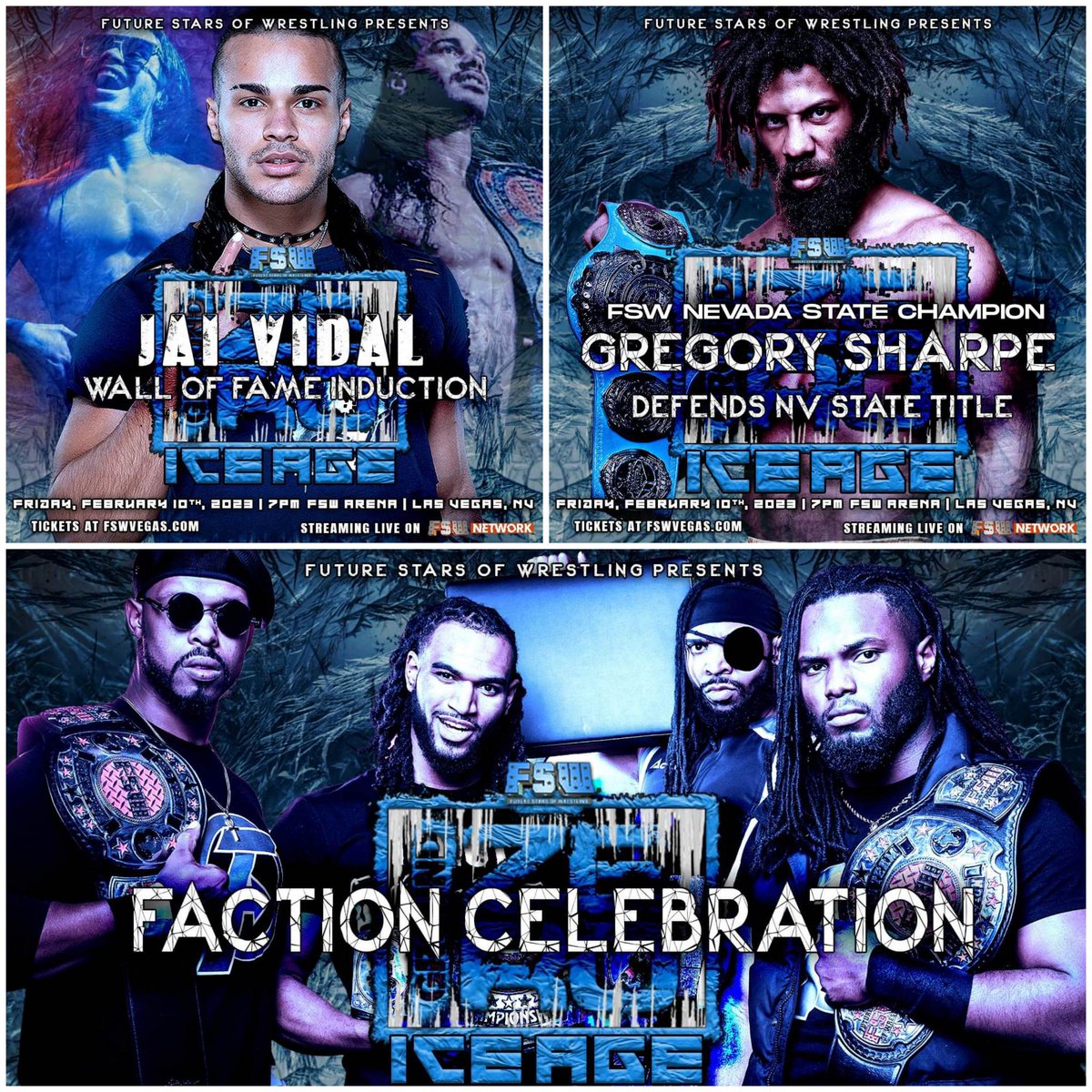 FSWVegas's tweet image. TONIGHT on the @fswnet!

𝙁𝙚𝙖𝙩𝙪𝙧𝙞𝙣𝙜: 
❄️Bey v BYP
❄️Sharpe v Battle Royal Winner
❄️TBD v Zaddies
❄️Fatal 4 Way
❄️#LightsCameraFaction Celebration 
❄️Vidal Wall of Fame Induction + more! 

▶️ fswnetwork.online

🎟️ fswvegas.com