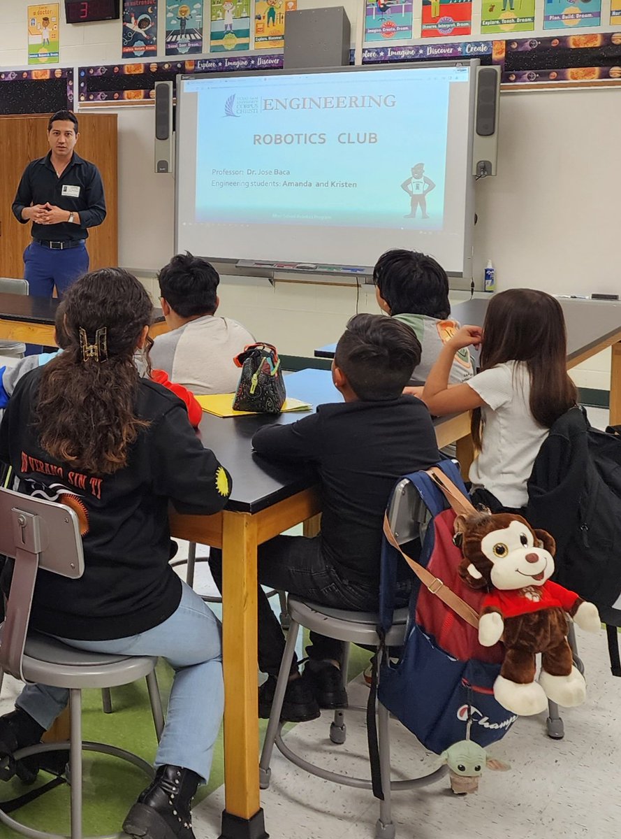 josebaca__'s tweet photo. Off to a good start, the After-School Robotics Program at the elementary school @CCISD, on its Spring 2023 edition! 

Engaging a new generation of #STEM students 🚀 

I would like to thank #NSF CREST-GEIMS and #TAMUCC engineering students for their support and dedication!🤙 https://t.co/F32EhnDAAl