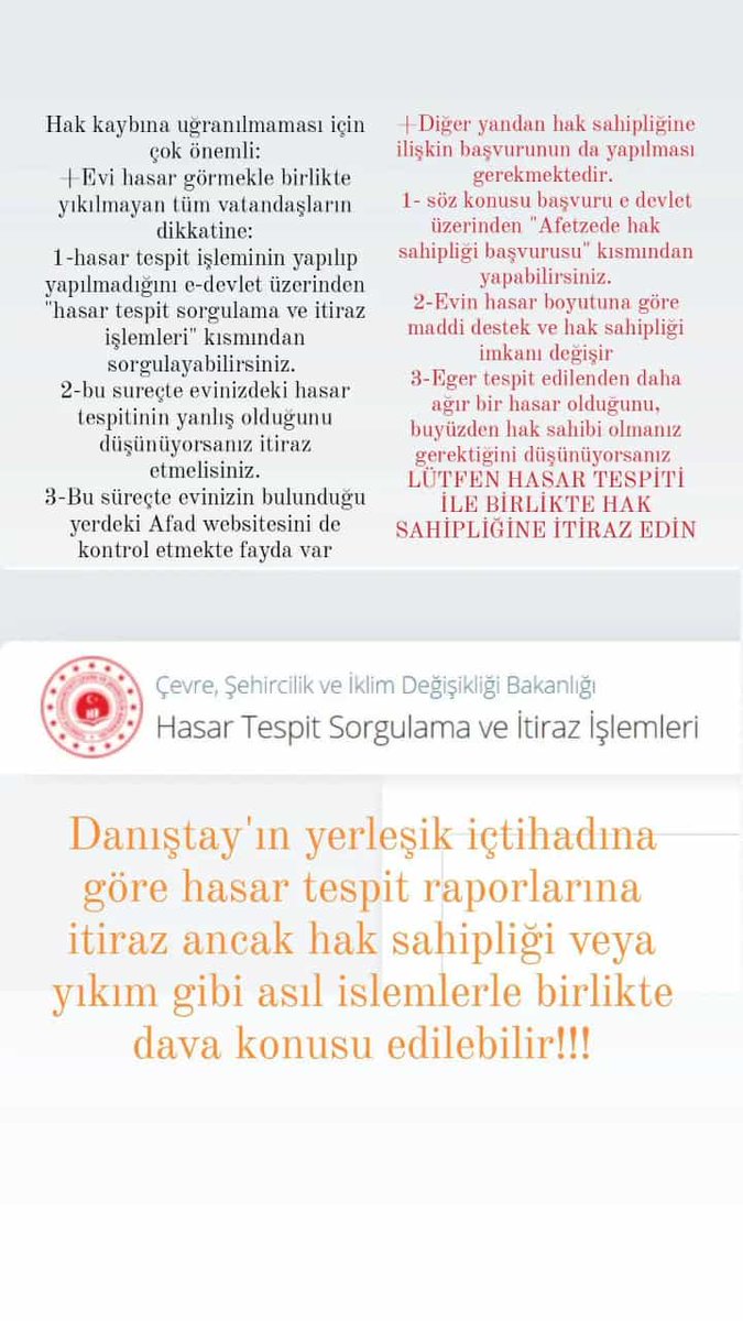 Avukat dostlarımın dikkatine: Hasar tespit raporlarına itiraz ve dava süreci için çok önemli! Hiçbir depremzede hak kaybına uğramasın! 🙏