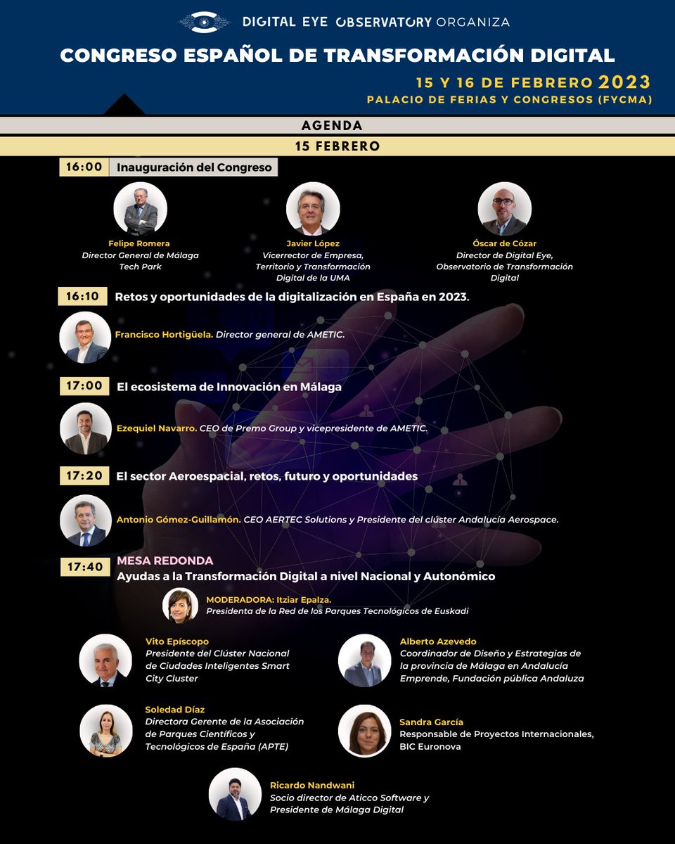 EyeObservatory's tweet photo. CONGRESO ESPAÑOL DE TRANSFORMACIÓN DIGITAL ⁣
⁣
📌 FYCMA  ⁣
🗓️ 15 Y 16 DE FEBRERO ⁣

¡⁣Visita nuestra web y regístrate! https://t.co/Ddem6r8Dkw