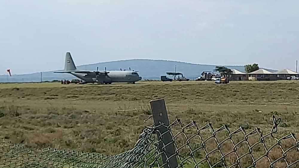 Oleshangay's tweet image. The big UAE plane landed in Wasso today. Not long, the hunting people will be in Loliondo. 

The motorcade is already here