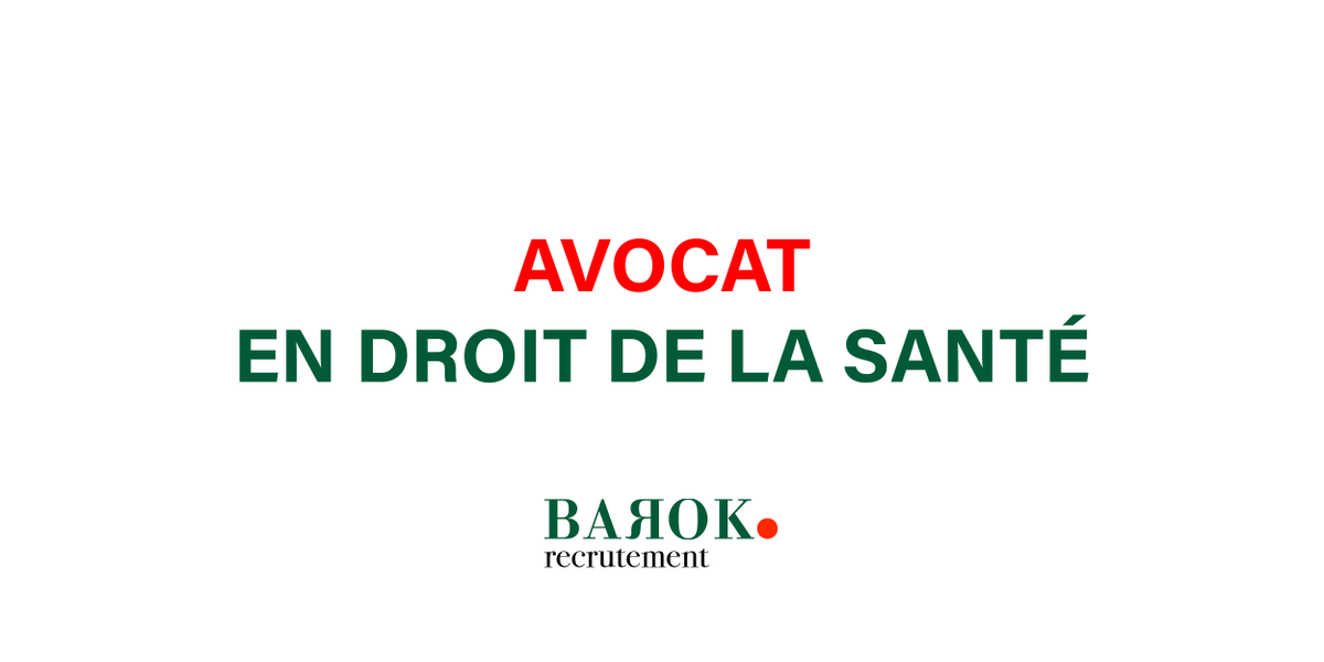Le cabinet <a href="/BarokAvocats/">Barok Avocats</a>, spécialisé en droit de la santé publique et défenseur des professionnels de #santé, recrute un #avocat en droit de la santé publique. Toutes les informations en suivant ce lien : linkedin.com/jobs/view/2459…

#droit #recrutement #paris