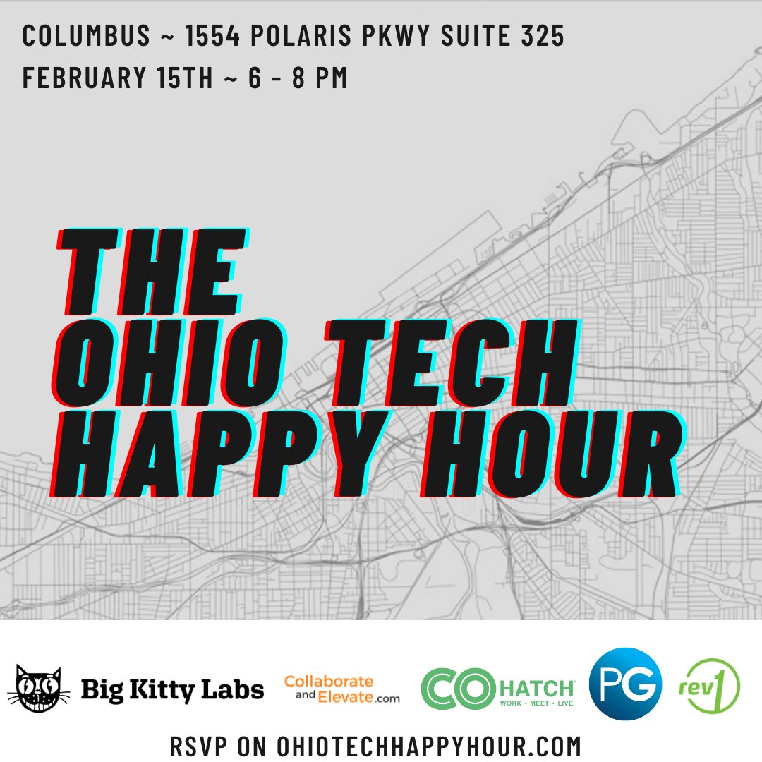 collabnelevate's tweet photo. See you in #Columbus next week! Thank you to @bigkittylabs, @Rev1Ventures, @PinnacleHQ, @COhatchLife for supporting this event! 

Ohioans interested in connecting with other #founders, #investors, &amp; #tech folks are invited! #events

Over 120+ #RSVPS ~ https://t.co/kddVDLCk2O https://t.co/UrjtBlMOZW