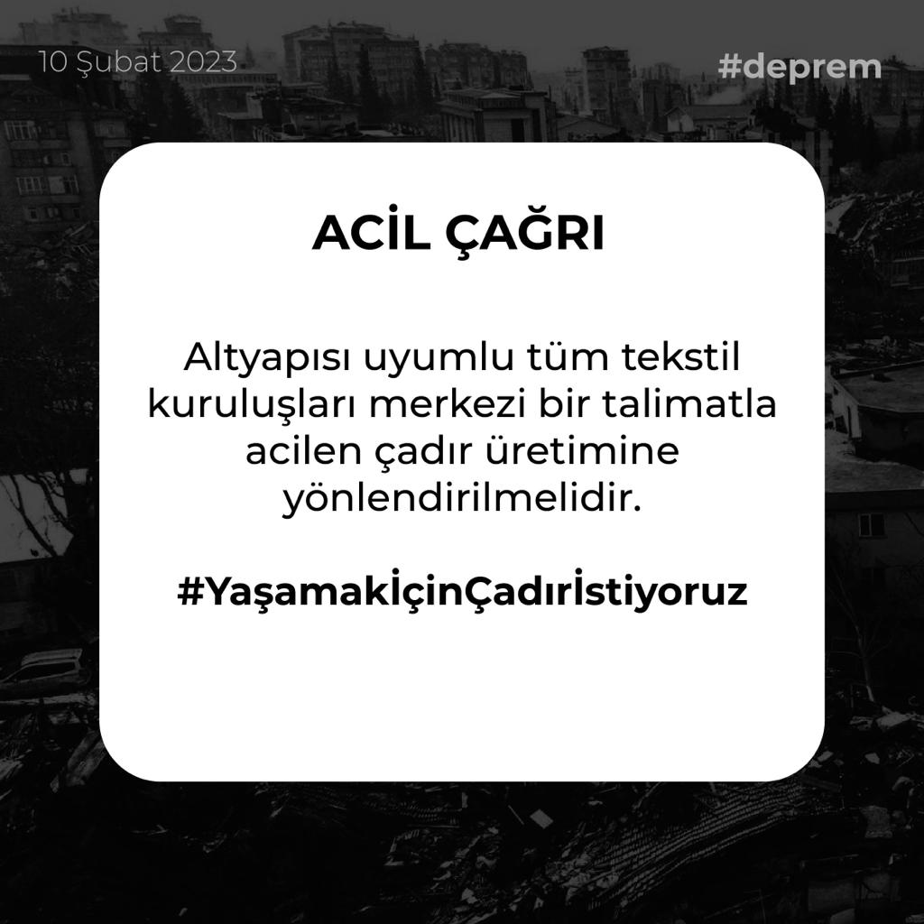#YaşamakİçinÇadırİstiyoruz