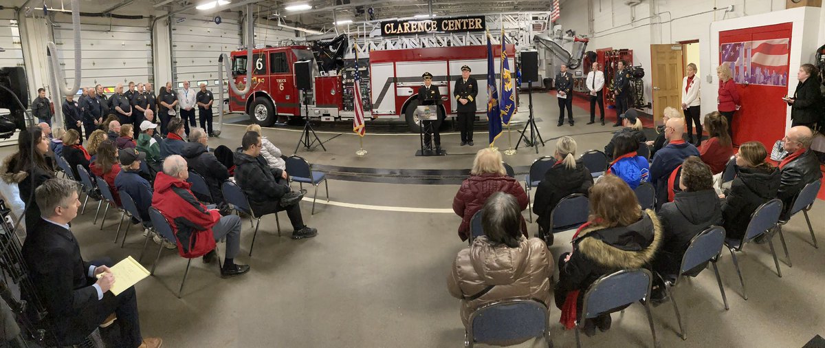 Dooley_ORourke's tweet photo. Family &amp; friends are gathered at Clarence Center firehouse to remember the victims lost in the crash of flight 3407 @WGRZ https://t.co/c2134HsVkw