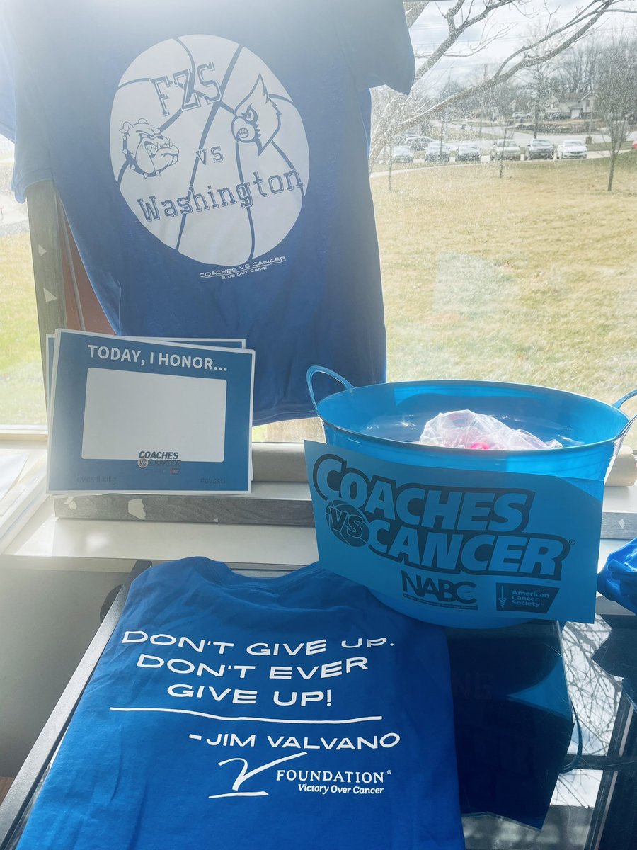 Join us tonight at South High School for the BLUE OUT GAME benefiting Coaches vs Cancer, The V Foundation, and one of our very own Bulldog Families! 💙🏀