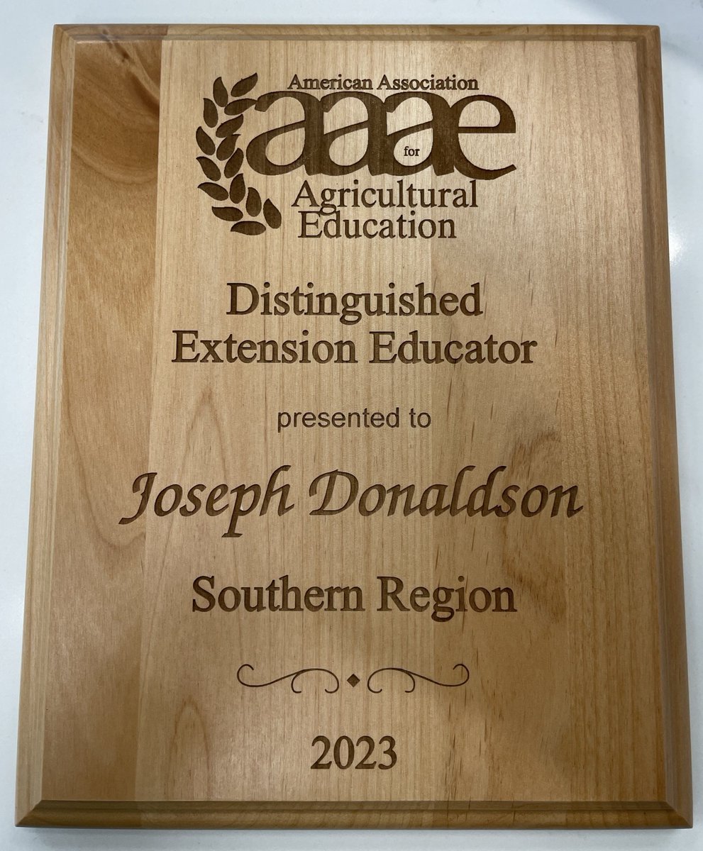 AHSNCState's tweet photo. 🎉Congratulations to Dr. Joseph Donaldson, who was awarded the Distinguished Agricultural Extension Educator Award for the Southern Region of #AAAE. 🎉
Read more about the award ➡️https://t.co/1eDeNceK0d
#southernregionAAAE #ncstateahs #AEE #extensioned https://t.co/FPis3VVguI