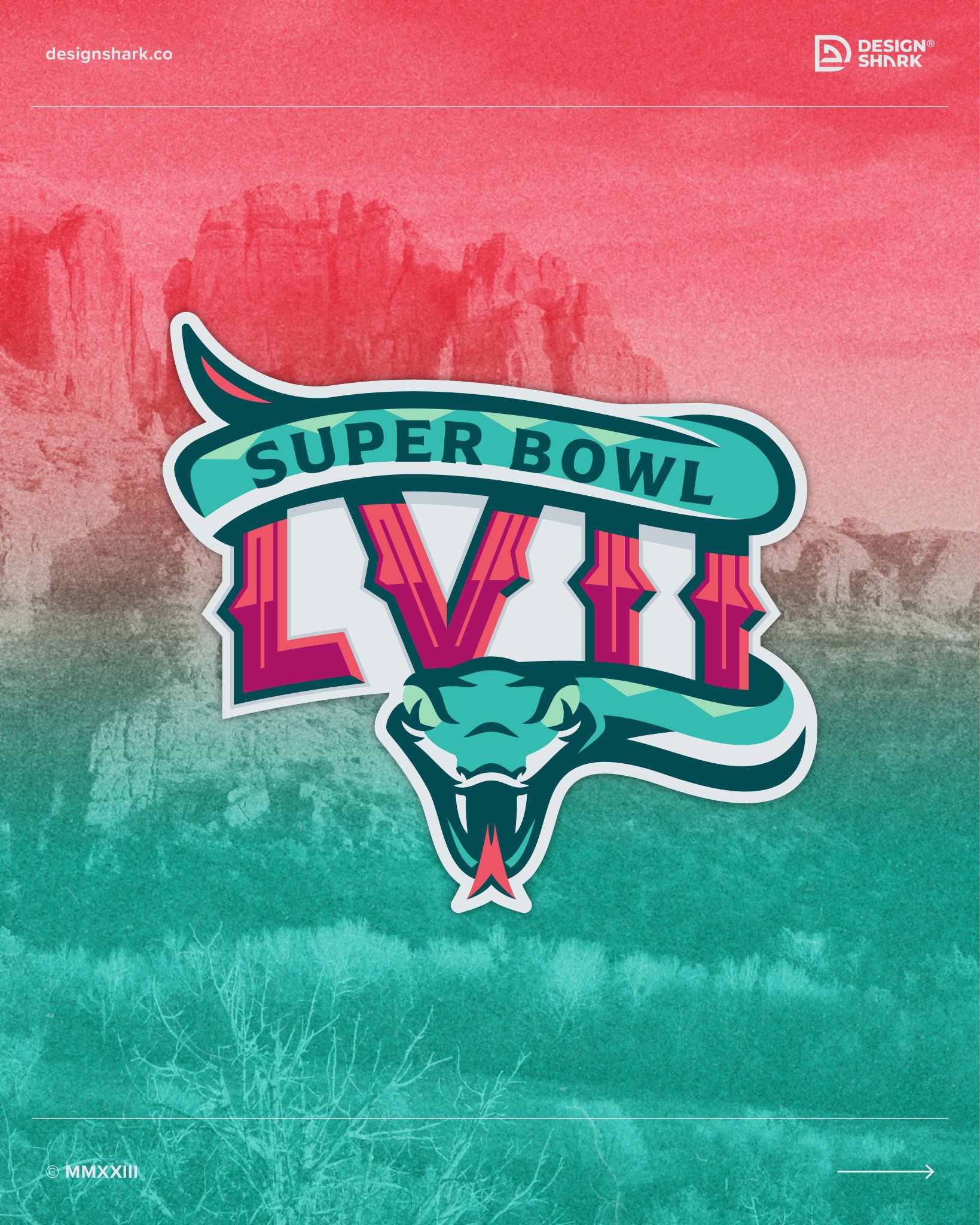 Design Shark® on X: Had some fun reimagining the LVII Super Bowl