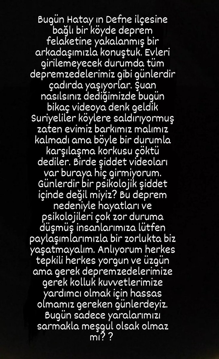 Lütfen hassasiyet
#yagma #depremzede #AHBAP #deprem <a href="/ahbap/">Ahbap</a> <a href="/haluklevent/">Haluk Levent ( Ahbap Ekibi )</a> <a href="/AFADBaskanlik/">AFAD</a> <a href="/TC_icisleri/">T.C. İçişleri Bakanlığı</a> <a href="/TSKGnkur/">TSK</a>