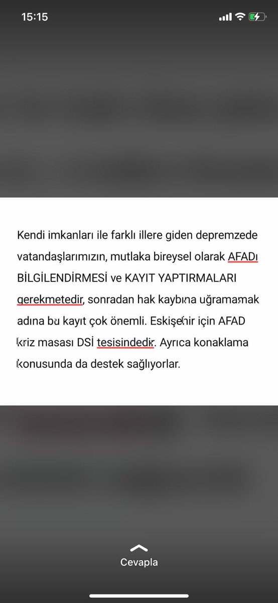 Lütfen okuyun farklı illere giden depremzedelerin AFADı bilgilendirmeleri çok önemli!!!!