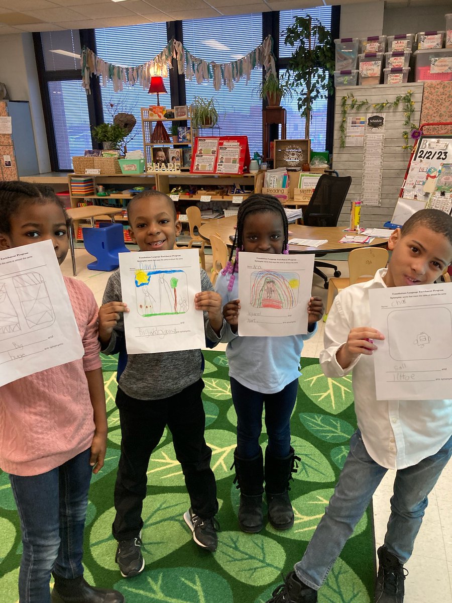 Synonym language enrichment progresses from receptive, to expressive, to written in first grade! <a href="/RCSDNYS/">Rochester City School District</a> <a href="/drpeluso/">Dr. Carmine Peluso</a> <a href="/shanieleads/">shanieleads</a> <a href="/RcsdSpeech/">RCSD Speech/Language Department</a> <a href="/AlkiewiczAmy/">Amy Alkiewicz</a> <a href="/HollyPlaceSLP/">Holly Place</a>