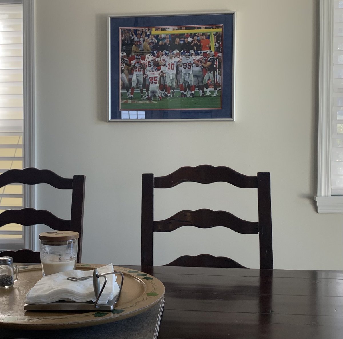 pat hanlon (@giantspathanlon) on Twitter photo Not an interior design person’s ideal, but #OscarRiedner did craft the #LombardiTrophy for #Tiffany in this space. Seems fitting that <a href="/EliManning/">Eli Manning</a> and <a href="/TyreeNation/">David Tyree</a> and #Hedgecock and <a href="/reubenDroughns/">reuben droughns</a> continue to share their blessings over every meal! Not an interior design person’s ideal, but #OscarRiedner did craft the #LombardiTrophy for #Tiffany in this space. Seems fitting that <a href="/EliManning/">Eli Manning</a> and <a href="/TyreeNation/">David Tyree</a> and #Hedgecock and <a href="/reubenDroughns/">reuben droughns</a> continue to share their blessings over every meal!
