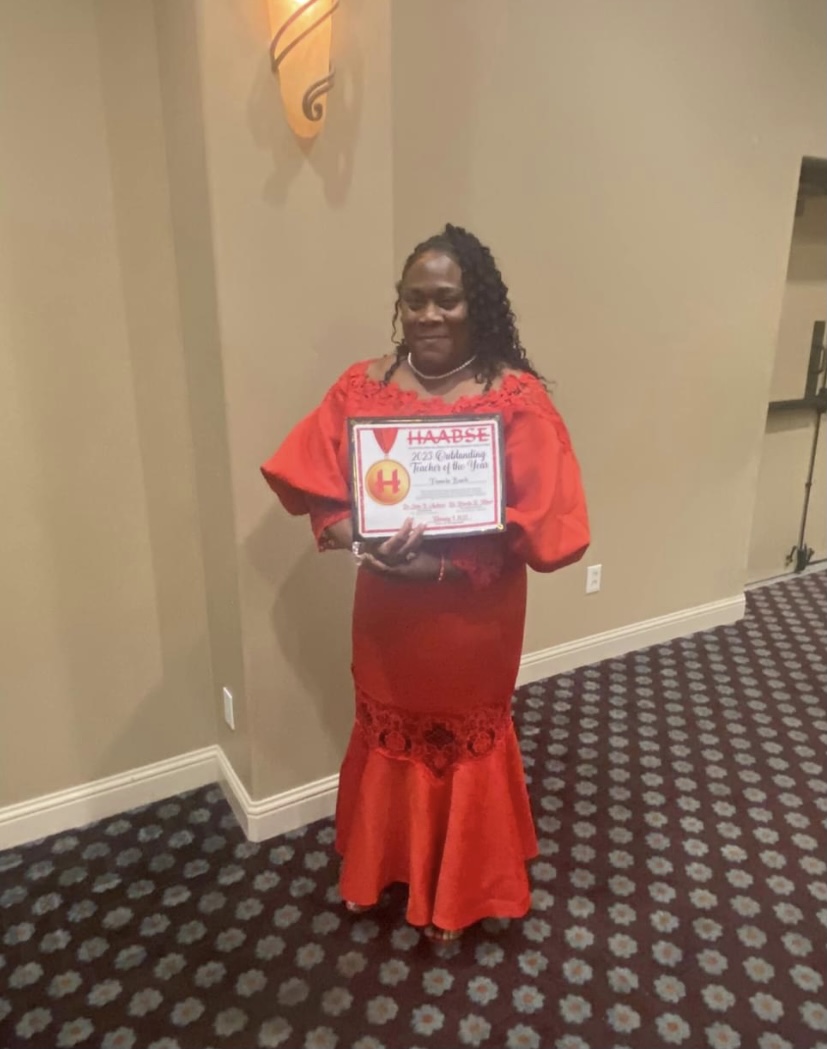 Magrill_AISD's tweet photo. It was a wonderful evening celebrating our HAABSE Teacher of the Year Ms. Pamela Busch! This award is much deserved as she goes above and beyond for our Little Mustangs! #HAABSETARC23 #AldineConnected #GreatnessTogether #MustangStyle https://t.co/ya6UvsKvDJ