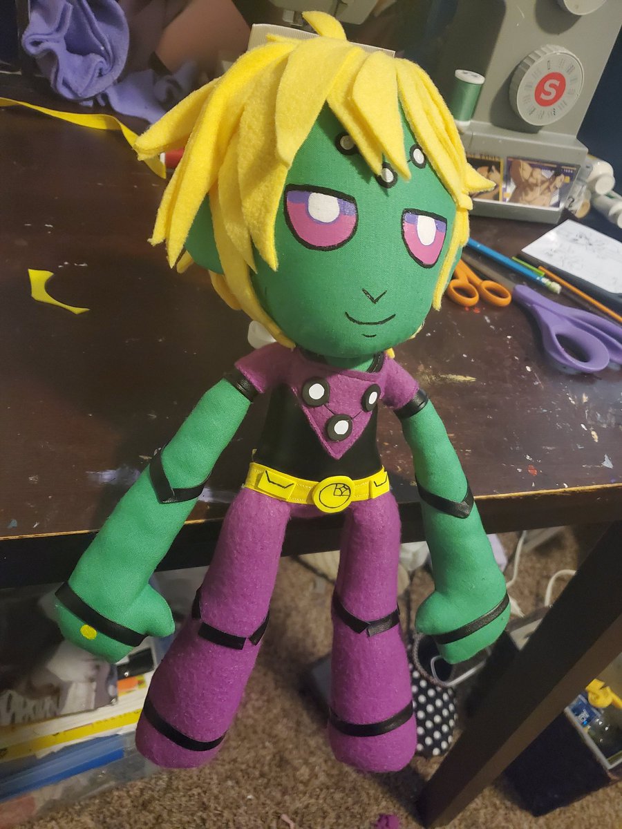 StoveandYoshi's tweet photo. Secondly! Thanks so much to @ElasticPoodle for commissioning me to make an 18 inch plushie of Brainiac 5 in my stretch style of plushie. 

Revisiting this older plushie style of mine has renewed my interest in it so be prepared to see me make Deadpool with it! 

#Brainiac5 #plush https://t.co/wXHYsbQBiX
