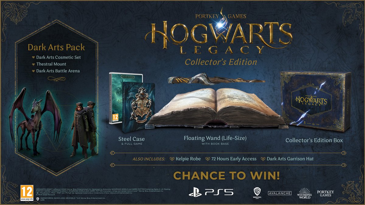 Accio Collectors Edition! 🧙 To celebrate the launch of #HogwartsLegacy we're giving you the chance to #win the GAME Exclusive Collectors Edition for PS5! Enter: ✨ Retweet 🎮 Follow us 🔮 Reply with a Spell T&Cs apply 👉 bit.ly/3yoUj5Q Ends: 11:59 pm 21/02/23