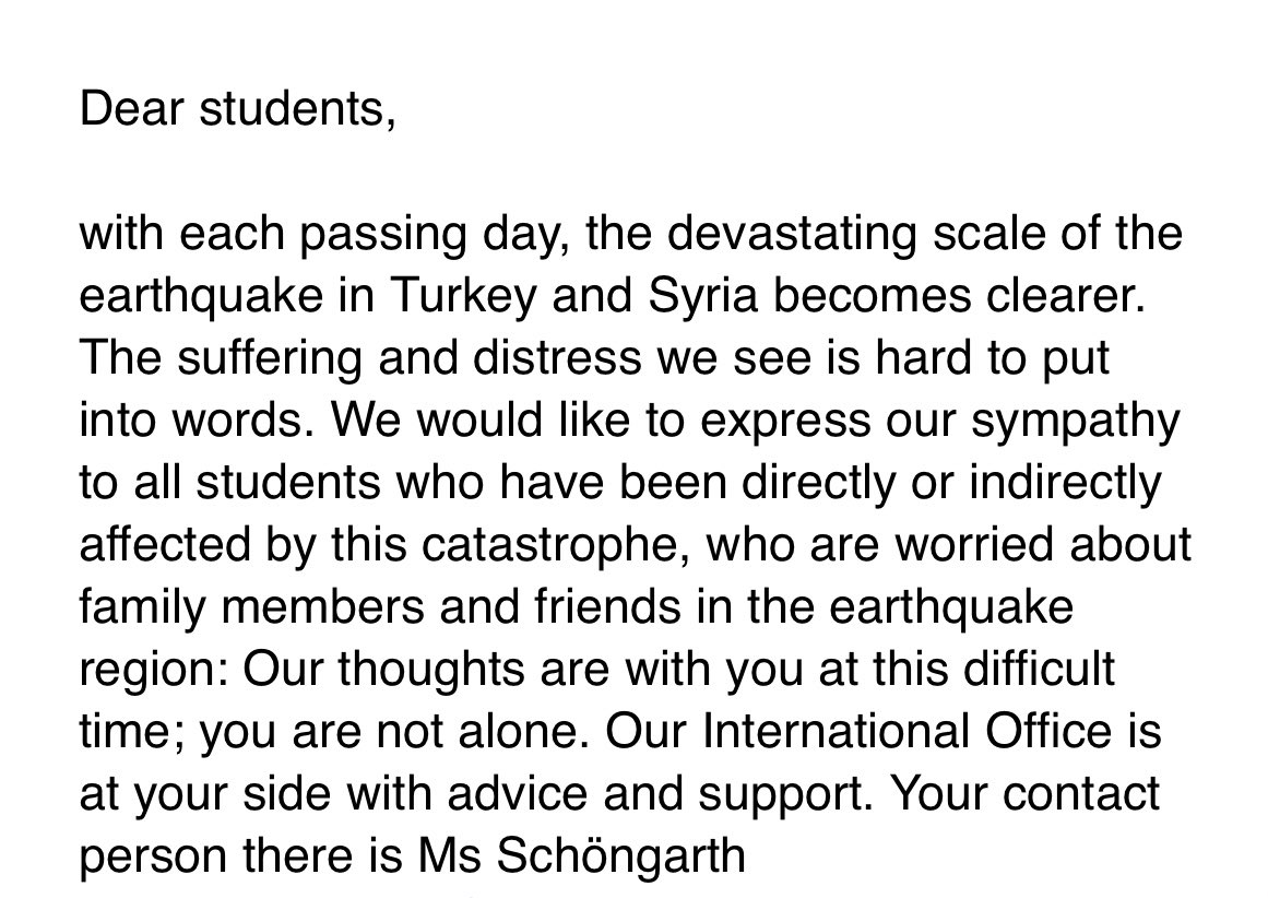 Okulum böyle bir mail atmış o kadar tatlılar ki bu kadar yardım ve anlayış…❤️‍🩹