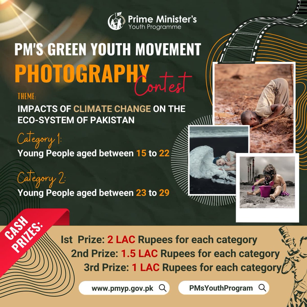 MsfPresident's tweet photo. 📢Attention all photographers!

#PMYouthProgram's Green Youth Movement is holding a nationwide photography competition. Apply now and get a chance to win a grand #cash prize!

Theme: Impacts of Climate Change on the Eco-System of Pakistan
@ShazaFK 👍🏻 https://t.co/DGbGzmcyGk