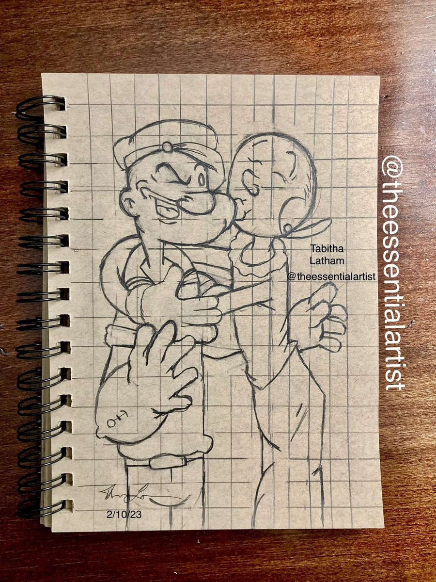 A rough draft ✍🏾 of my next drawing ⚓️🥬💪🏻!
•
•
Materials used 🧱:
@strathmoreart paper 📄 
Mechanical pencil ✏️ 
•
•
•
•
•
•
Tags 🏷:
#popeye #popeyethesailorman #popeyethesailorman⚓️ #oliveoyl 
#comicstrip #vintagecartoon #vintage #sagendorf #fleischerstudios #fridayart