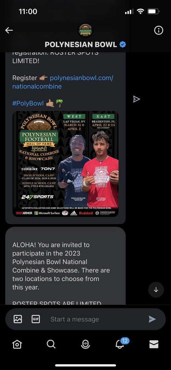 taezenselu's tweet photo. I am excited to say that I have officially been invited to the @polynesiabowl camp and that I will be attending these camps @AlphaRecruits15 @alpha_lbu @skyridgefb @bangulo @MooseB90 https://t.co/FpFGWpI08Y