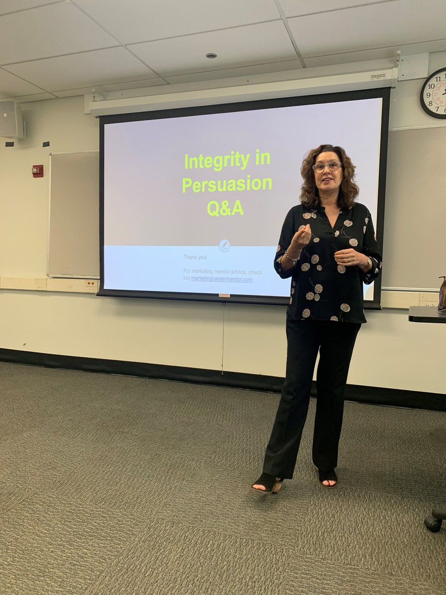 For Integrity Week, Janet Granger joined students of the class "Rhetorical Theories of Persuasion" by Suzanne Folkes on Tuesday to discuss persuation. Granger leads a marketing consultant agency and works with clients in various B2B industries.