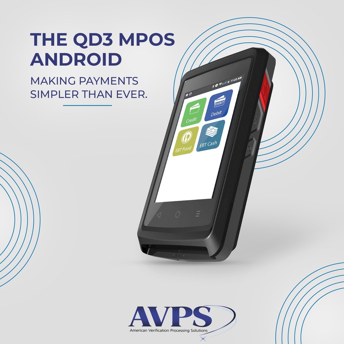 avp_solutions's tweet photo. Introducing the QD3 mPOS Android – a pocket-sized and state-of-the-art device designed to make all types of payments smoother and simpler. With its 4” touchscreen, the QD3 is built with the latest technology on the market.
#QD3 #AVPS #customerexperience #pointofsales https://t.co/yF34lPDVRG