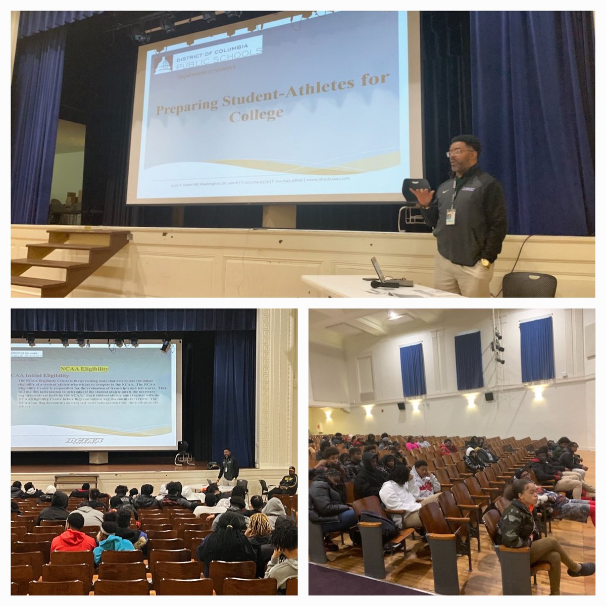 trackcoach1911's tweet photo. Great time yesterday educating the Student Athletes at @AnacostiaHigh in DC! It's never too early! @DciaaSports #GetInTheGame #PrepareForCollege https://t.co/4cPJwxZ4uw