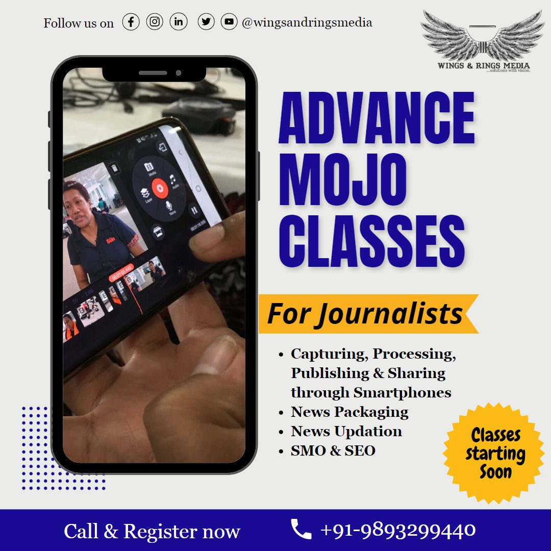 ADVANCE MOJO CLASSES FOR JOURNALISTS ARE STARTING SOON...

Learn how to use your smartphones for audio-video production with us. 

#classes #startingsoon #limitedseats #journalist #expert #wnr #contactnow #contactus #journalism #editing #audio #video