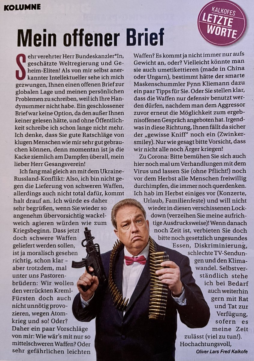 twitkalk's tweet photo. Da der #OffeneBrief gerade wieder sehr angesagt ist, hier noch mal meiner aus dem letzten Sommer...
@tvspielfilm 
#Schwarzer #Wagenknecht #Manifest #PutinPazifismus #WirMüssenReden #GuterRat #SelbstgefälligerZynismus #SchwurbelManifest https://t.co/YiDkKyjZDH