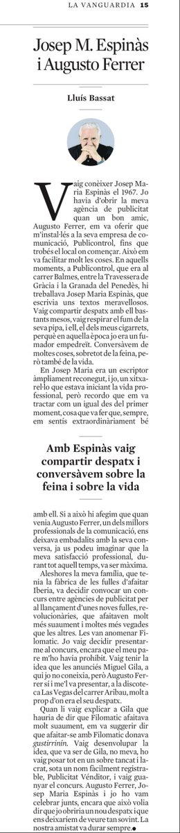 Jordidelrio's tweet image. Josep Ma Espinàs, Augusto Ferrer, Lluís Bassat i Gila. Grans històries! @LaVanguardia @jordiurbea youtu.be/G2qcJeB850Y #Filomatic #Gustirrinín