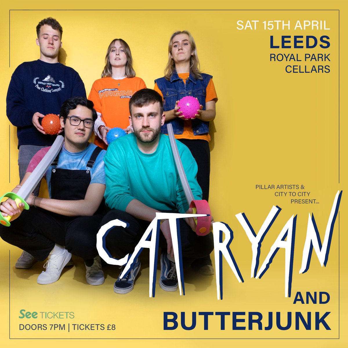 catryanband's tweet photo. Leeds! We're gigging with Butterjunk at Royal Park Cellars on Sat 15 April, come &amp; see our live show! 🤩🎸 

Any Leeds bands/artists that are up for playing, drop us a message &amp; a link to a song as we'd love to hear your music 🥰 

Gig tickets from linktree in bio 😇 https://t.co/CAofH60mUD