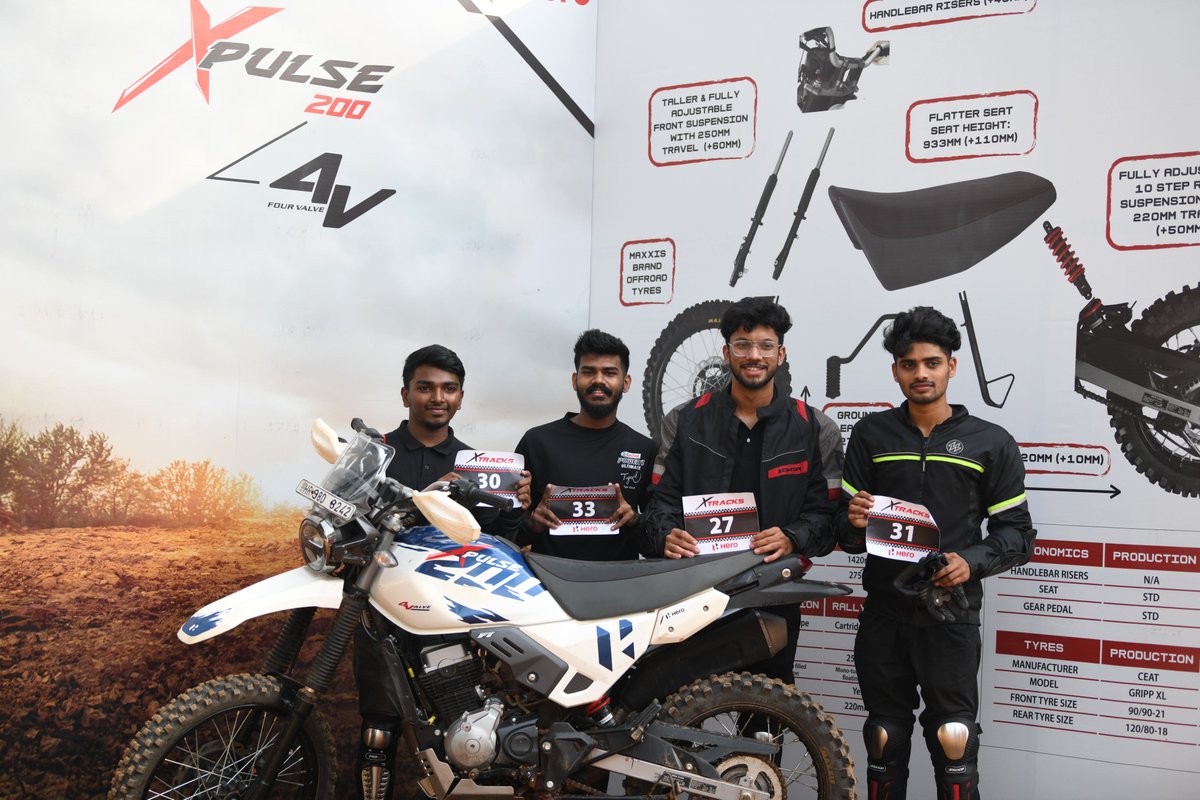HeroMotoCorp's tweet photo. Glimpses of a day of grit, adventure, and exhilaration at Kochi Xtracks! Stay tuned for more thrilling updates.

#HeroMotoCorp #Xtracks #Kochi #Xpulse #Motorcycle #Xpulse200 #Xpulse4V #MakeNewTracks https://t.co/lXrh1ilMWG