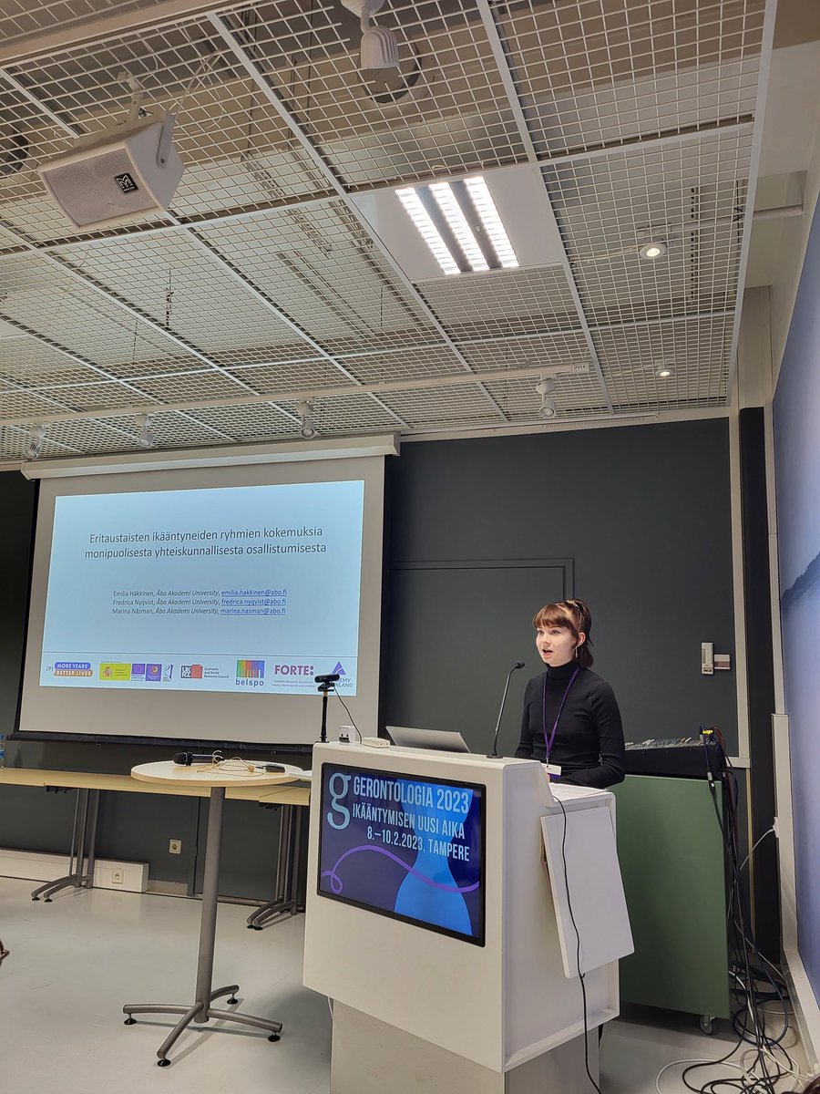 Excellent presentations by excellent colleagues involved in <a href="/civex_mybl/">CIVEX_MYBL</a> at #G2023 in Tampere. Fredrica Nyqvist presented a study on civic engagement among older migrants in Europe and Emilia Häkkinen presented preliminary findings from our qualitative interviews.