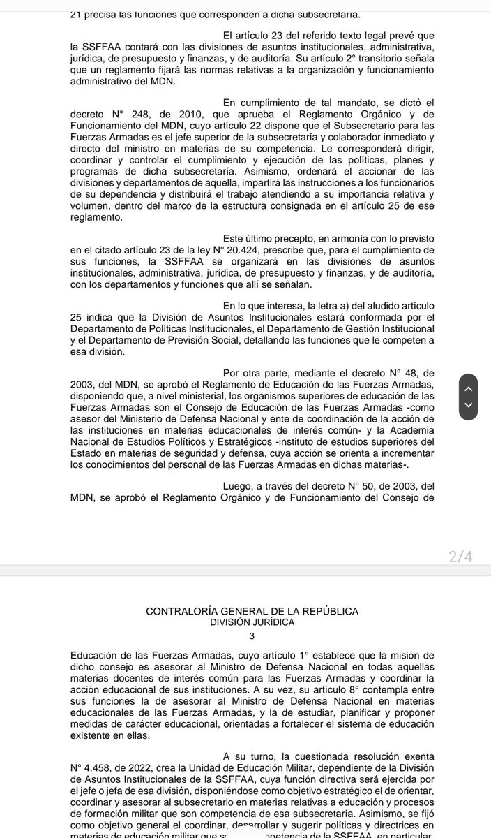 Cami_FloresO's tweet photo. Contraloría acogió mi presentación.
El subsecretario para las FFAA Galo Eidelstein militante comunista, NO TIENE atribuciones para intervenir los planes de estudio de las instituciones castrenses, por tanto su proceder ha sido ilegal https://t.co/dNi7Tr5lsj