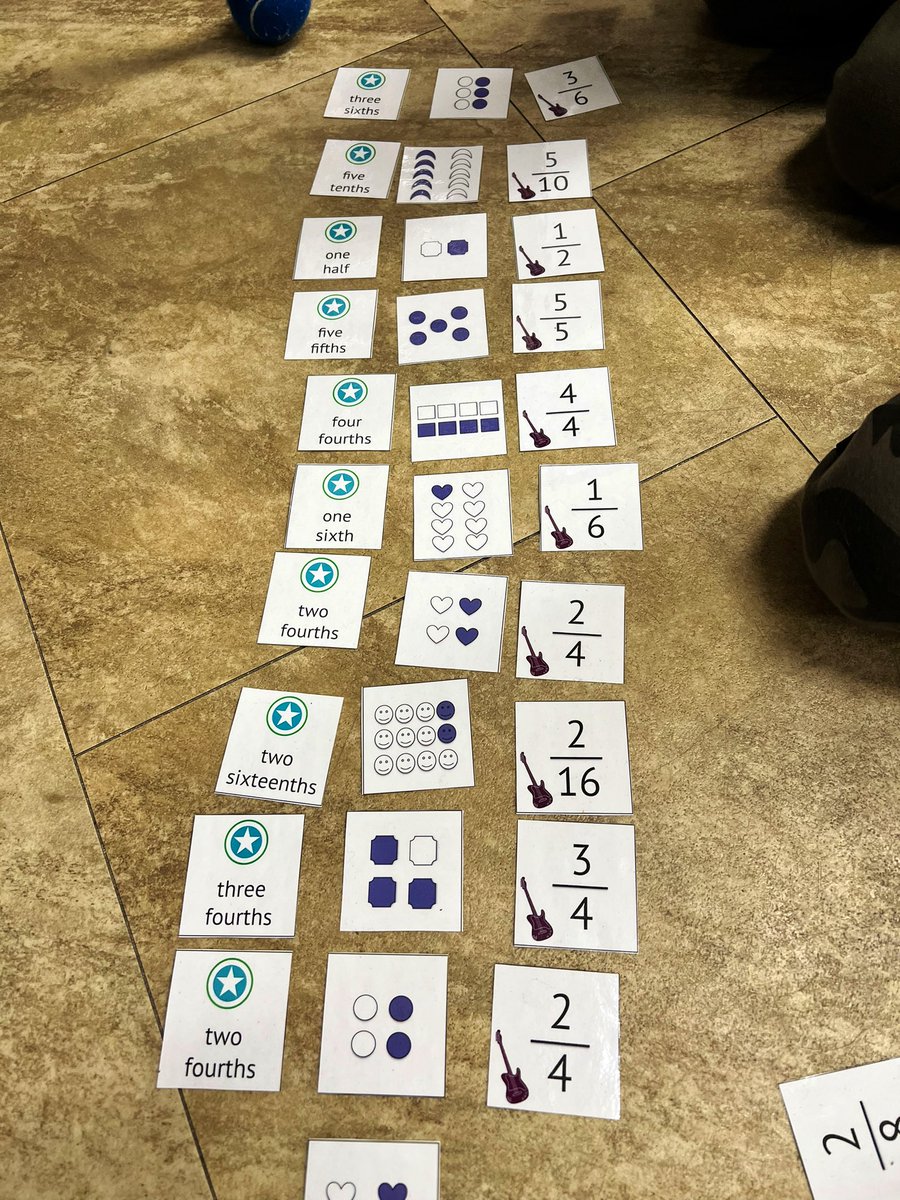 MissJoshi6's tweet photo. Math Games Fun!! Using our knowledge to pair fractions with pictures, decimals and words as well as making Lemonade Equivalent Fractions! 🍋 @GEDSB #MathFun #MathGames #Fractions #EquivalentFractions #MatchingGames #MakingLearningFun #SuccessForEveryStudent https://t.co/QFl4CeBGSC