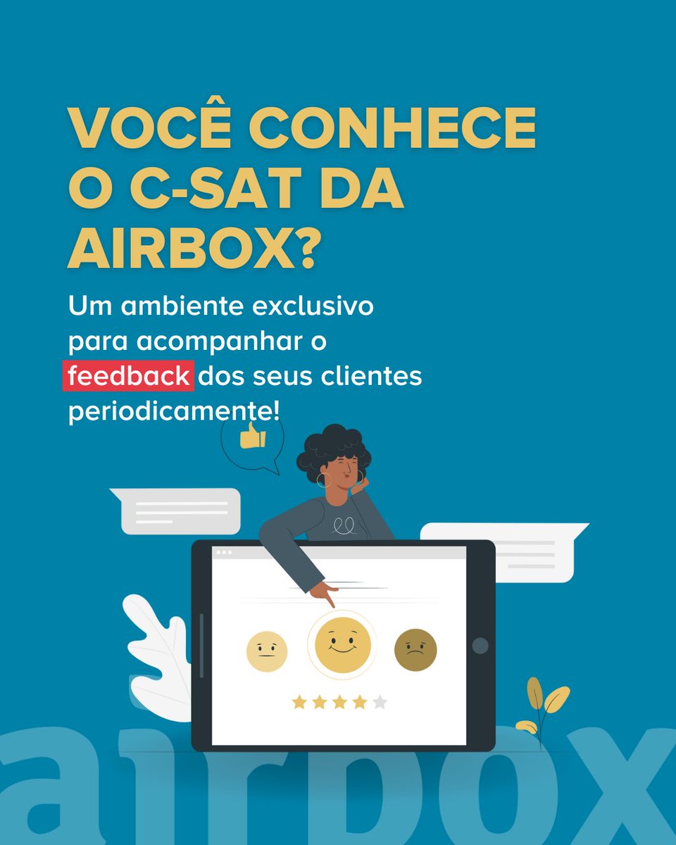 Airbox_tech's tweet photo. O C-SAT é uma sigla que significa Customer Satisfaction Score, em português, Pontuação de Satisfação do Cliente. Trata-se de uma métrica utilizada para mensurar o nível de satisfação dos clientes em relação a empresa e nas diferentes fases da sua jornada. https://t.co/qZHAeDJge5