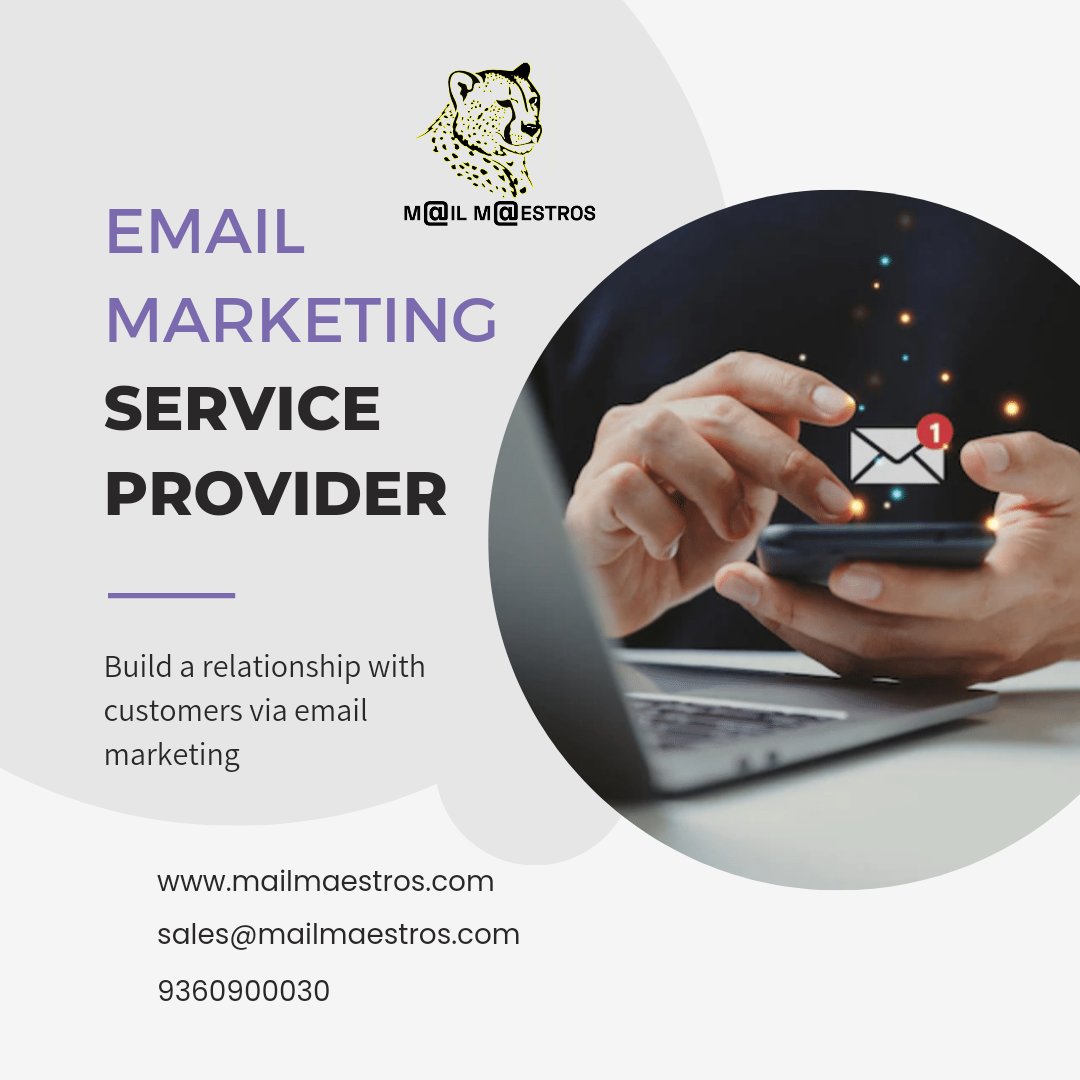 MailMaestros's tweet photo. Email marketing helps you connect with your audience to promote your brand and increase sales. Sell products and services to potential customers online
Visit us: https://t.co/GcTiQRfeag

#mailmaestros #Bulkemails #Bulkemailmarketingservices #emailmarketing #emailmarketingservices https://t.co/05zW2Uw5WH